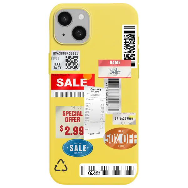 Sale Stickers Apple iphone 15 plus Silicone canary yellow Case