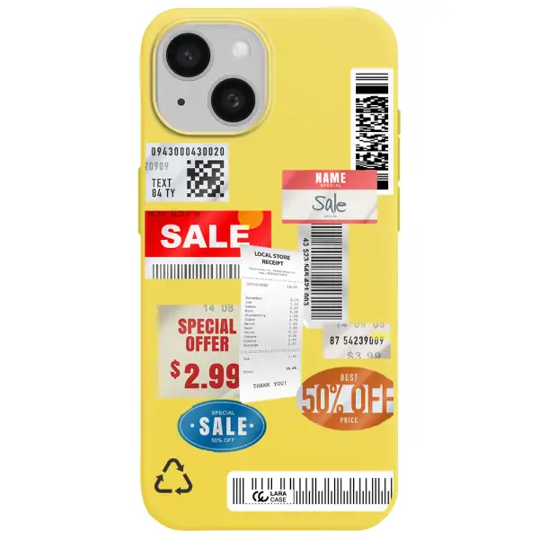 Sale Stickers Apple iPhone 15 Silicone canary yellow Case