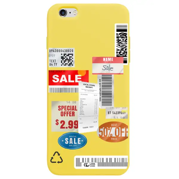 Sale Stickers Apple iPhone 6 plus Silicone canary yellow Case