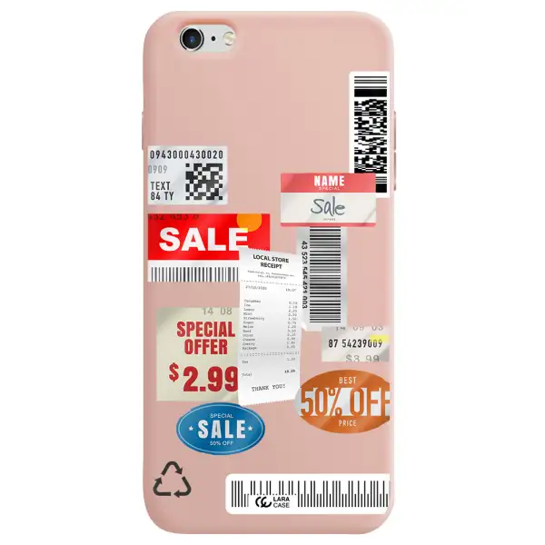 Sale Stickers Apple iPhone 6 plus Silicone pastel pink Case