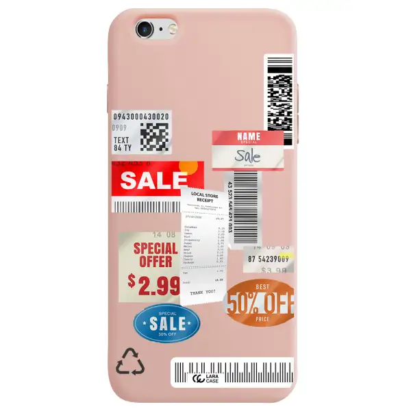Sale Stickers Apple iPhone 6 s plus Silicone pastel pink Case