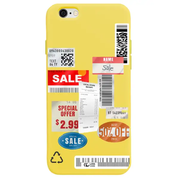 Sale Stickers Apple iPhone 6 Silicone canary yellow Case