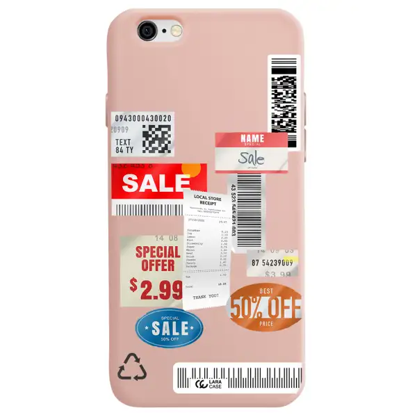 Sale Stickers Apple iPhone 6 Silicone pastel pink Case