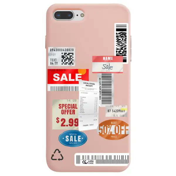 Sale Stickers Apple iPhone 7 plus Silicone pastel pink Case