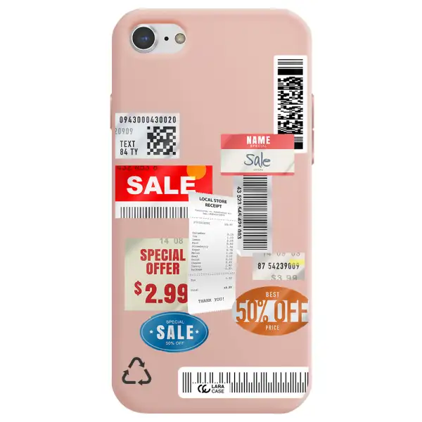 Sale Stickers Apple iPhone 7 Silicone pastel pink Case