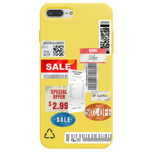 Sale Stickers Apple iPhone 8 plus Silicone canary yellow Case