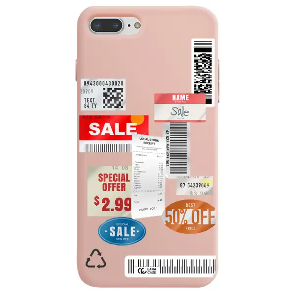 Sale Stickers Apple iPhone 8 plus Silicone pastel pink Case