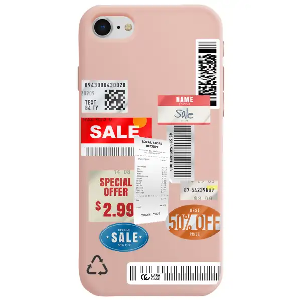 Sale Stickers Apple iPhone se 2020 Silicone pastel pink Case