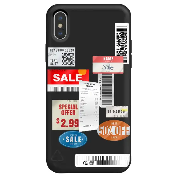 Sale Stickers Apple iPhone X Silicone black Case