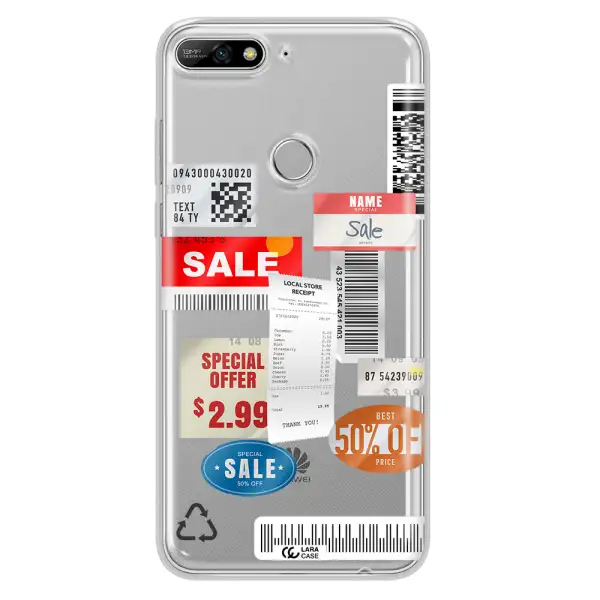Sale Stickers Huawei Y7 2018 Clear TPU Case
