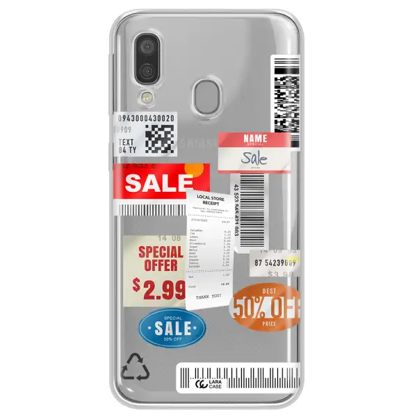 Sale Stickers Samsung A40 Clear TPU Case