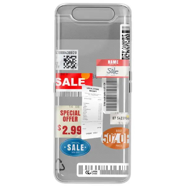 Sale Stickers Samsung A80 Clear TPU Case