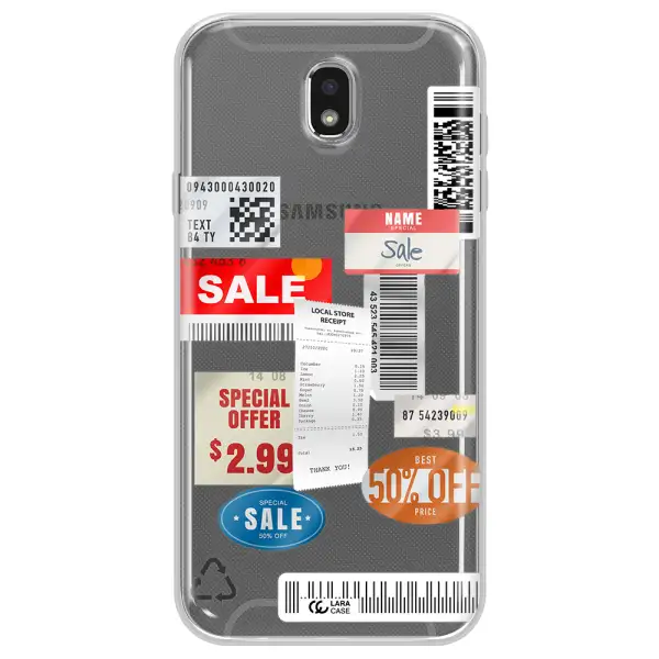 Sale Stickers Samsung J7 Pro Clear TPU Case