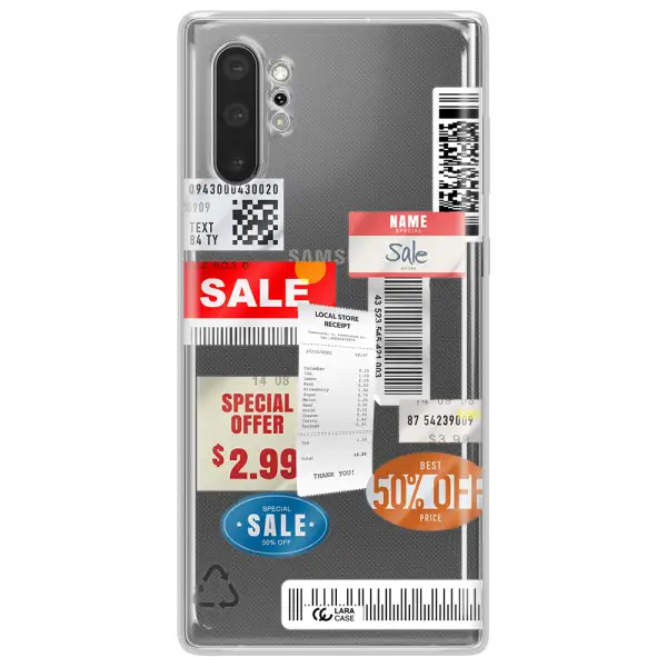 Sale Stickers Samsung Note 10 Plus Clear TPU Case