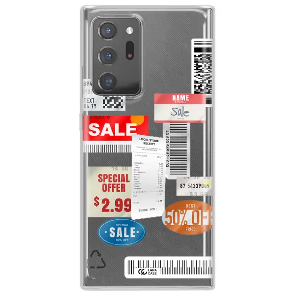 Sale Stickers Samsung Note 20 Ultra Clear TPU Case