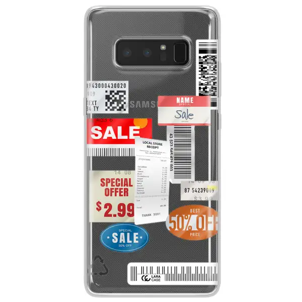 Sale Stickers Samsung Note 8 Clear TPU Case