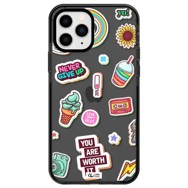 Summer Stickers Apple iPhone 11 pro impact Smoke Black Case