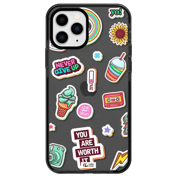 Summer Stickers Apple iPhone 11 pro max impact Smoke Black Case