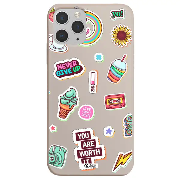 Summer Stickers Apple iPhone 11 pro max Silicone Stone Case