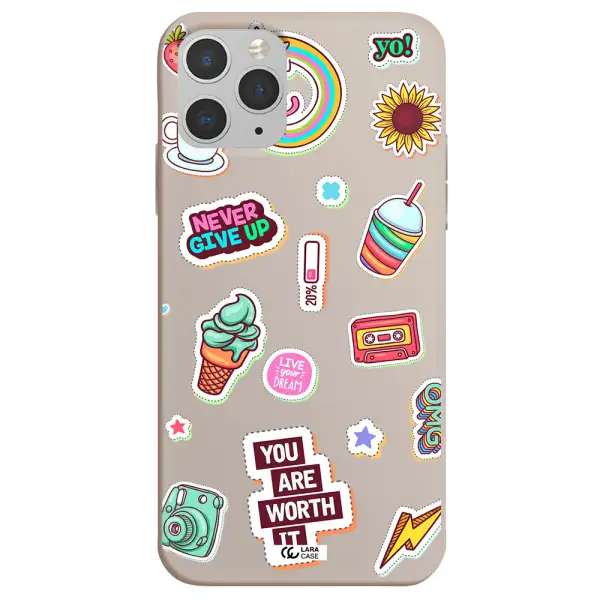 Summer Stickers Apple iPhone 11 pro Silicone Stone Case