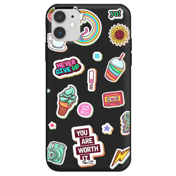 Summer Stickers Apple iPhone 11 Silicone black Case