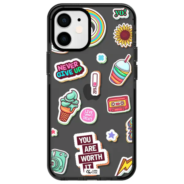 Summer Stickers Apple iPhone 12 mini impact Smoke Black Case