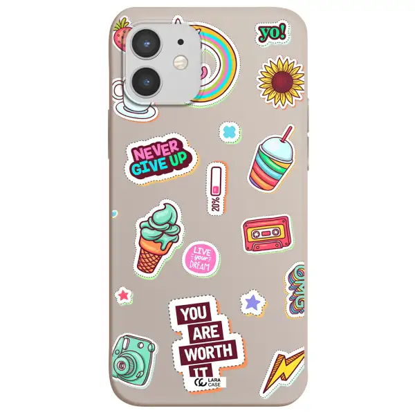 Summer Stickers Apple iPhone 12 mini Silicone Stone Case