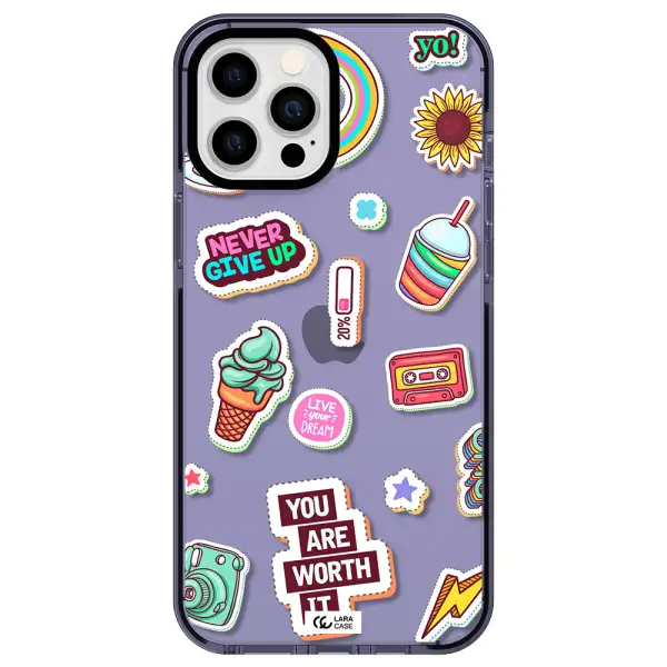 Summer Stickers Apple iPhone 12 pro max impact Lilac Case