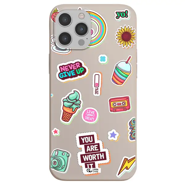 Summer Stickers Apple iPhone 12 pro max Silicone Stone Case