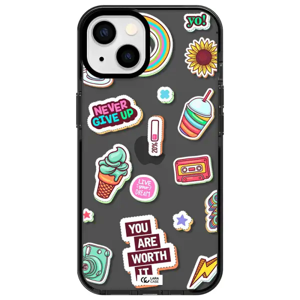 Summer Stickers Apple iPhone 13 impact Smoke Black Case