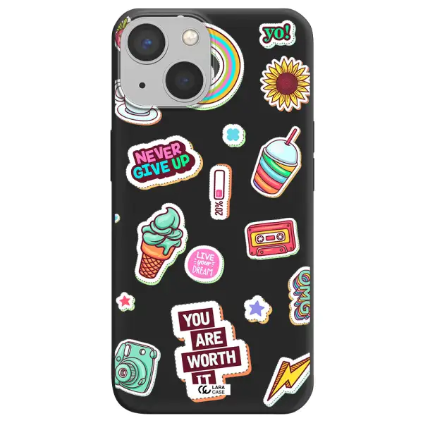 Summer Stickers Apple iPhone 13 mini Silicone black Case