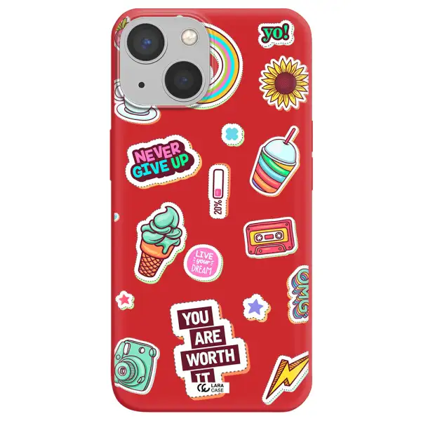 Summer Stickers Apple iPhone 13 mini Silicone Imperial Red Case
