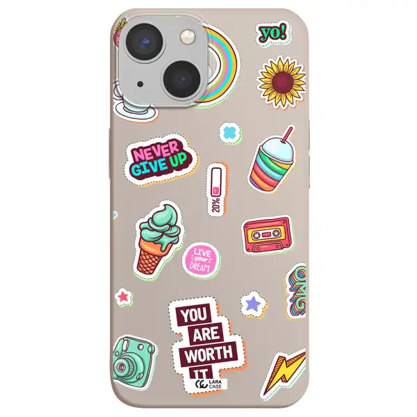 Summer Stickers Apple iPhone 13 mini Silicone Stone Case