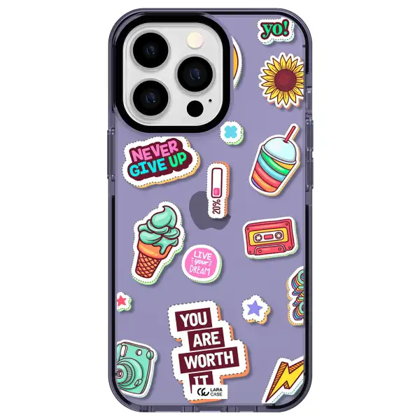 Summer Stickers Apple iPhone 13 Pro impact Lilac Case