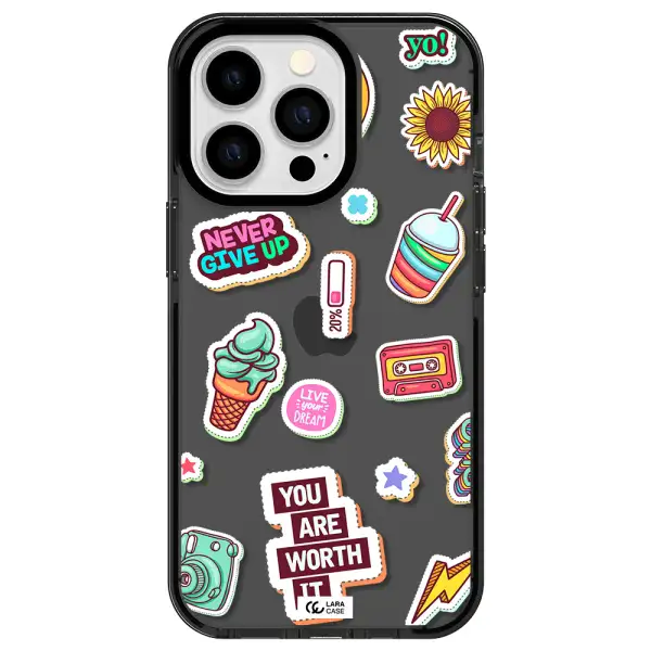 Summer Stickers Apple iPhone 13 Pro impact Smoke Black Case