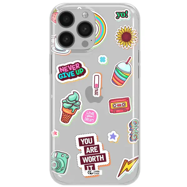 Summer Stickers Apple iPhone 13 Pro Max Clear TPU Case