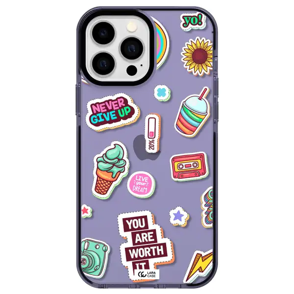 Summer Stickers Apple iPhone 13 Pro Max impact Lilac Case