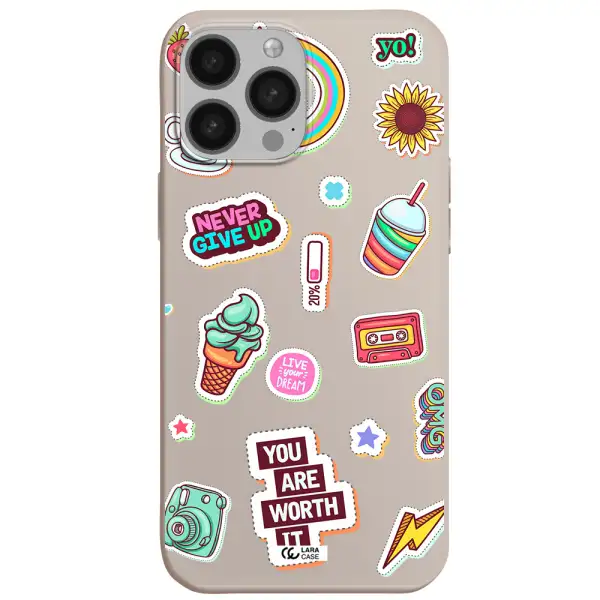 Summer Stickers Apple iPhone 13 Pro Max Silicone Stone Case
