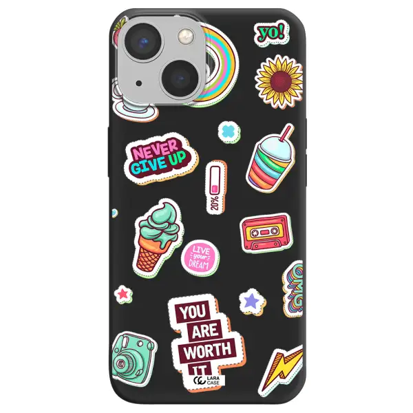 Summer Stickers Apple iPhone 13 Silicone black Case