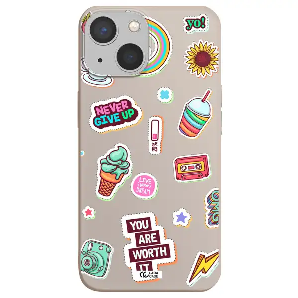 Summer Stickers Apple iPhone 13 Silicone Stone Case