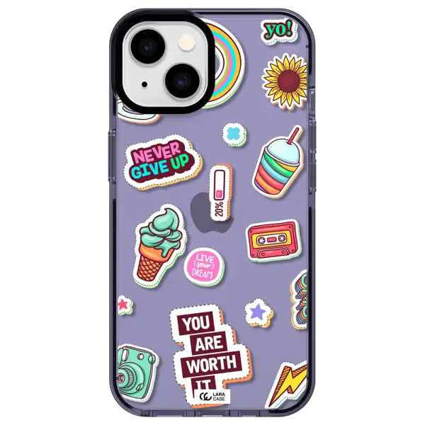 Summer Stickers Apple iPhone 14 impact Lilac Case