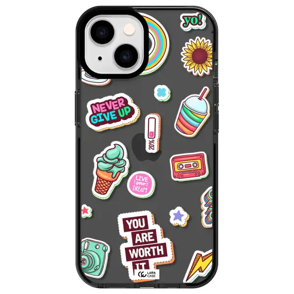 Summer Stickers Apple iPhone 14 impact Smoke Black Case
