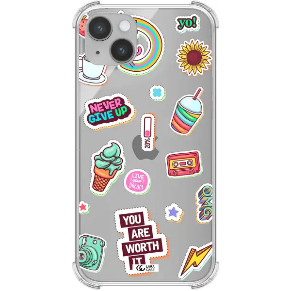 Summer Stickers Apple iPhone 14 plus Clear PC Case