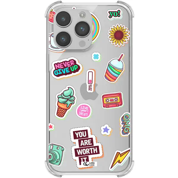 Summer Stickers Apple iPhone 14 pro max Clear PC Case