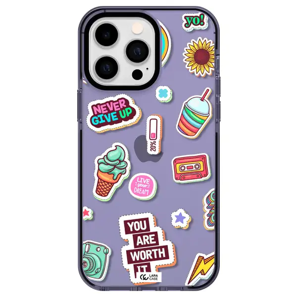 Summer Stickers Apple iPhone 15 Pro impact Lilac Case
