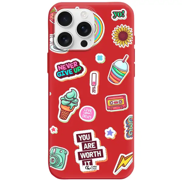 Summer Stickers Apple Iphone 16 Pro Max Silicone Stone Case