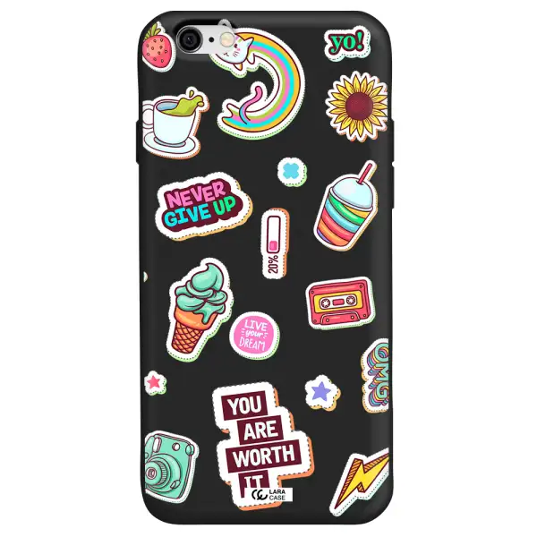 Summer Stickers Apple iPhone 6 Silicone black Case