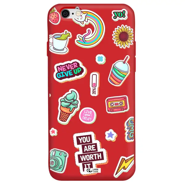 Summer Stickers Apple iPhone 6 Silicone Imperial Red Case