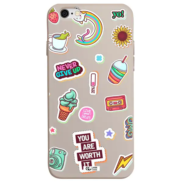 Summer Stickers Apple iPhone 6 Silicone Stone Case