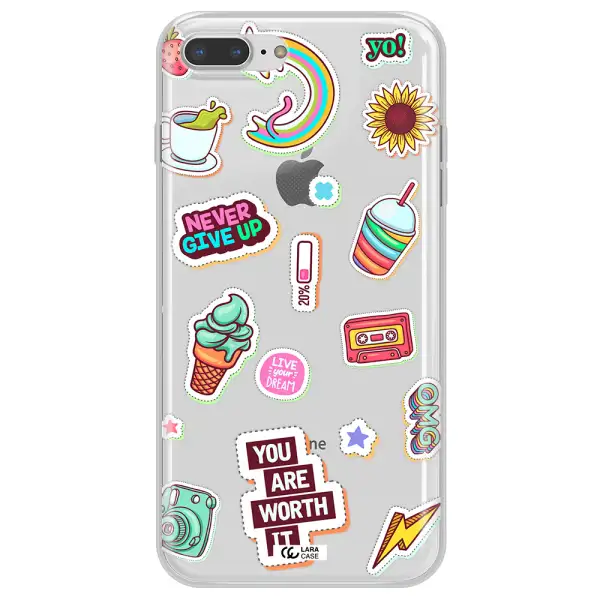 Summer Stickers Apple iPhone 8 plus Clear TPU Case